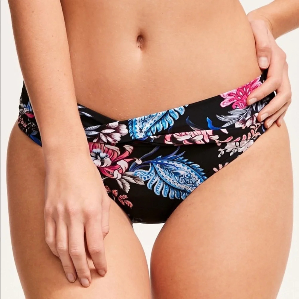 New! Seafolly water garden floral twist band hipster bikini bottom 21633